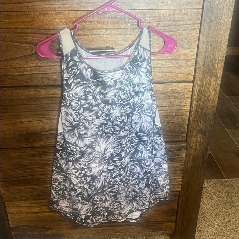 lululemon athletica Black and White Floral Tank Top